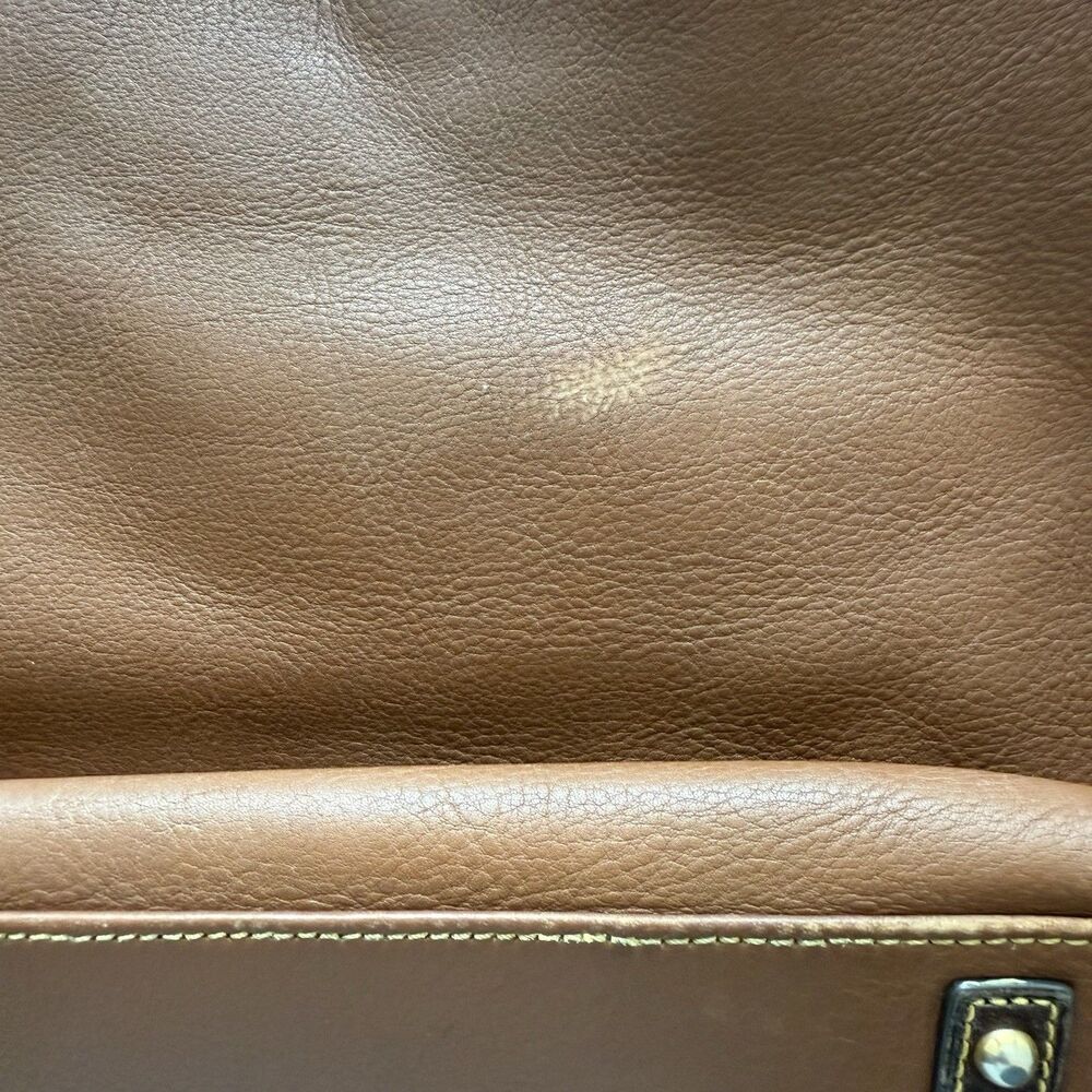 Dooney and Bourke Leather O-Ring Sac Brown Pebbled Large Satchel Shoulder Bag - Picture 4 of 16